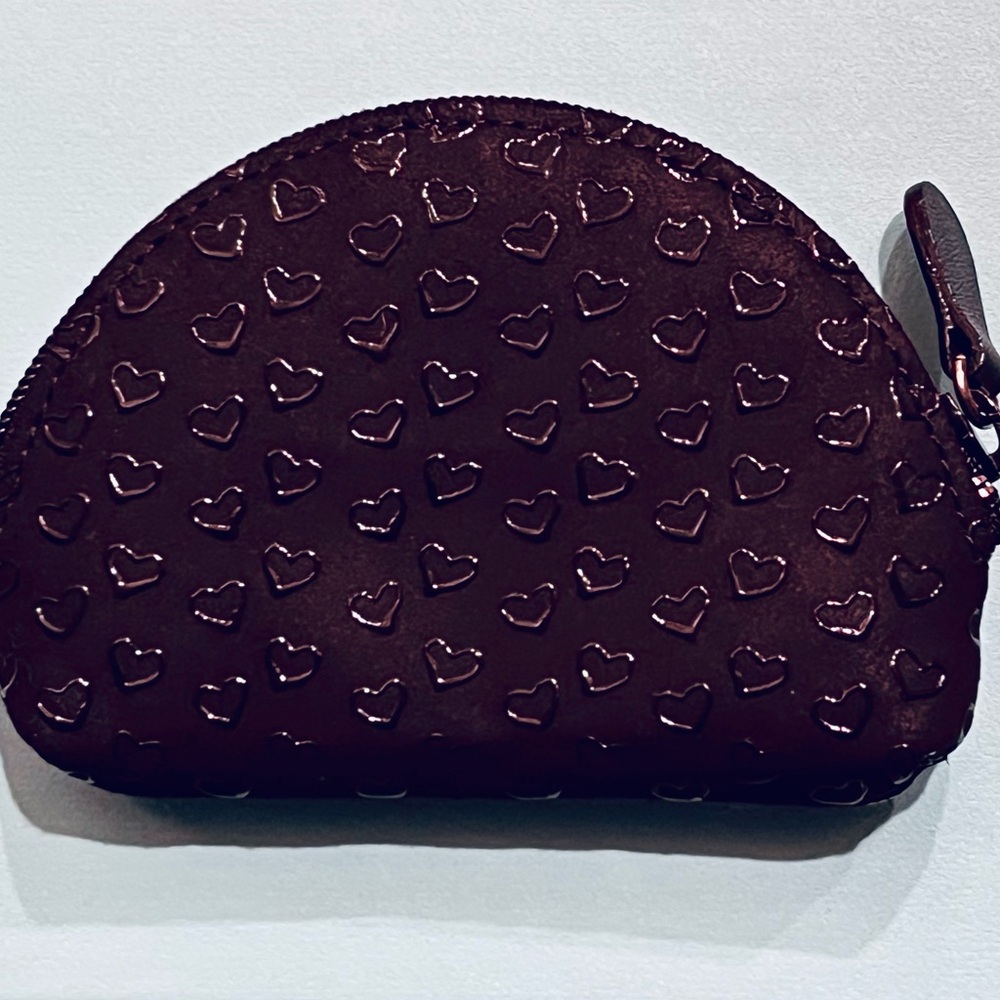 Tiffany & Co. Elsa Paretti Open Heart Leather Zip Pouch Coin Purse